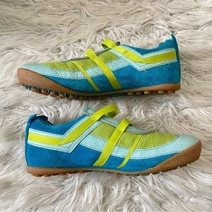 Pony Panache Low Strap Sneakers Trainers Blue Yellow Size 10